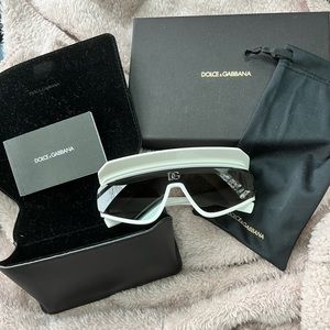 Dolce & Gabbana White sunglasses with detachable rim.